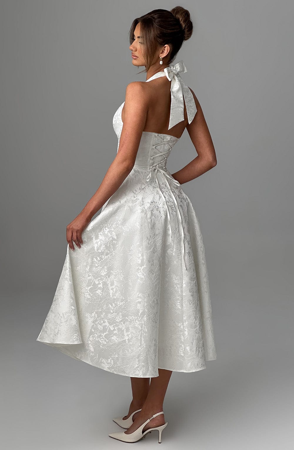 Women’s Wedding Guest Halter Midi Dress
