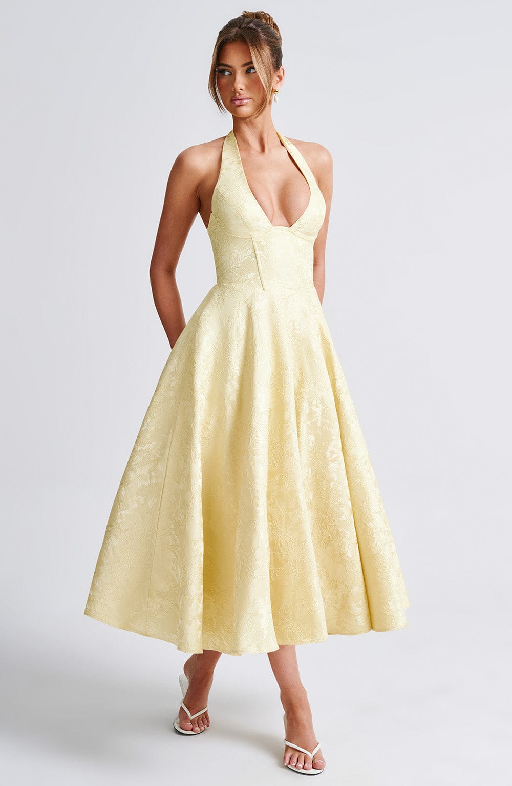 Women’s Wedding Guest Halter Midi Dress