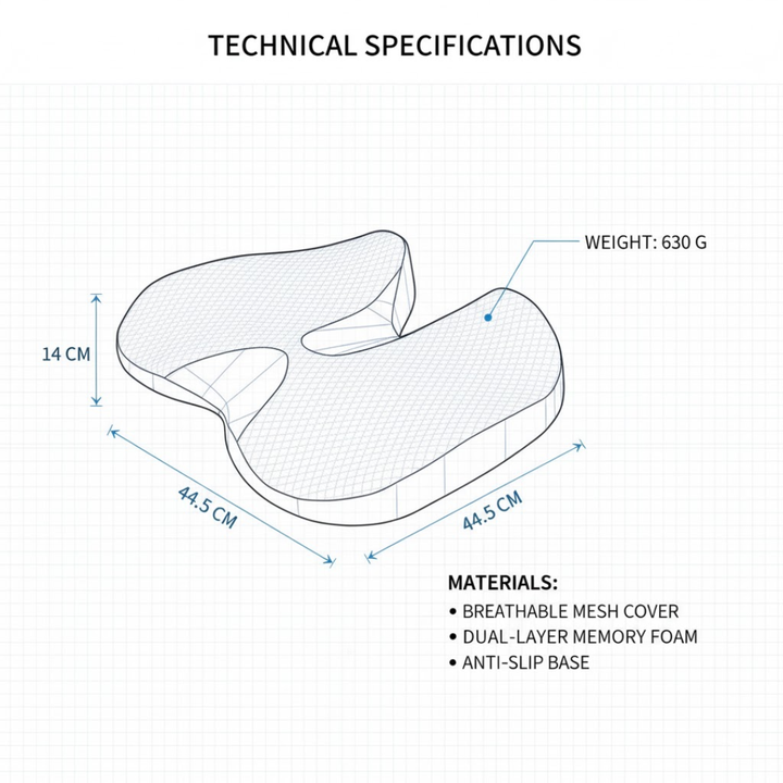 ErgoSit | Pain-relieving seat cushion for prolonged sitting