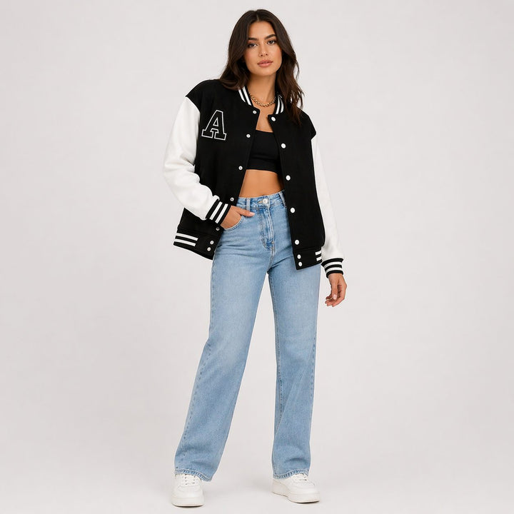 Erin | Contrast Panel Bomber Jacket for Women