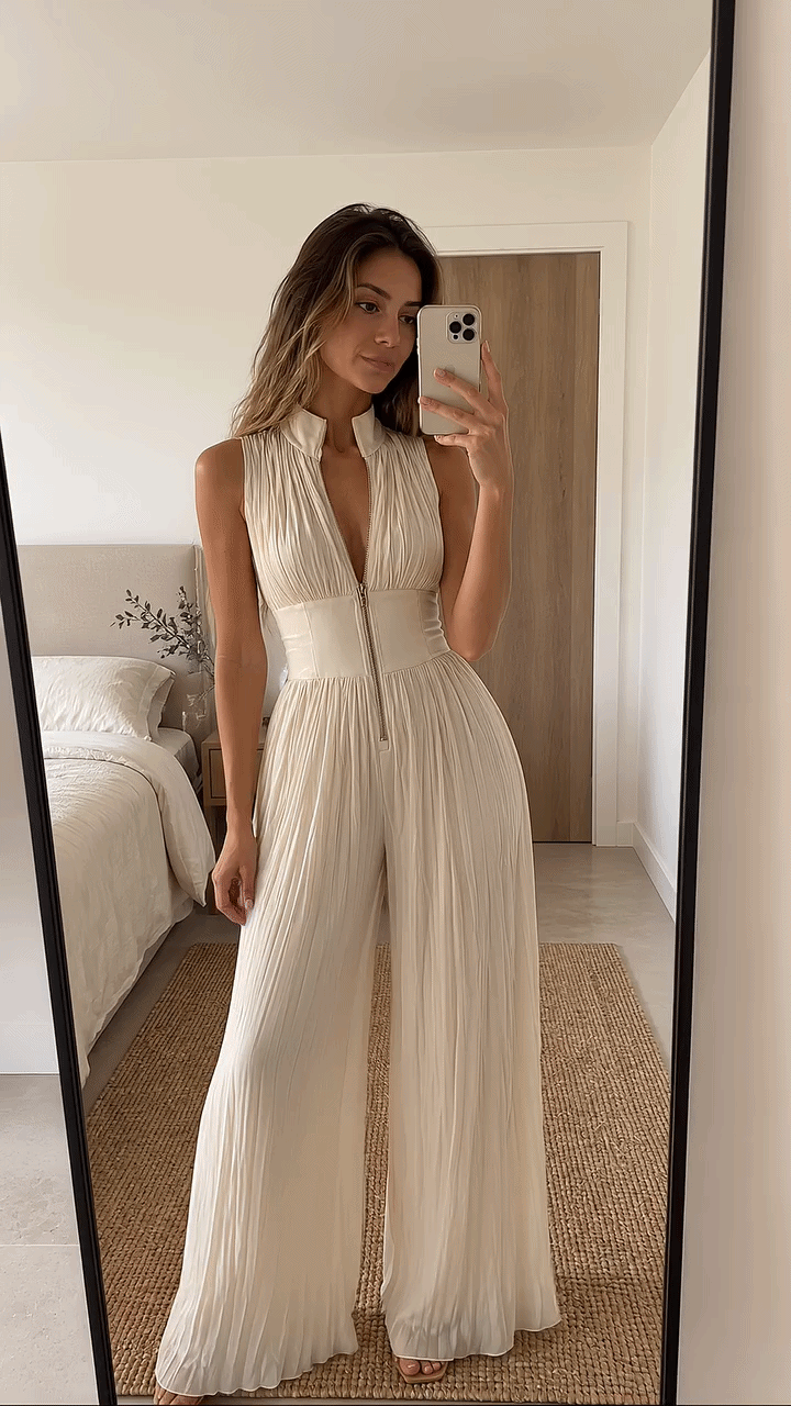 Vanya - Elegant Pleated Jumpsuit