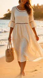 Amara - Elegant Belly-Camouflaging Midi Dress