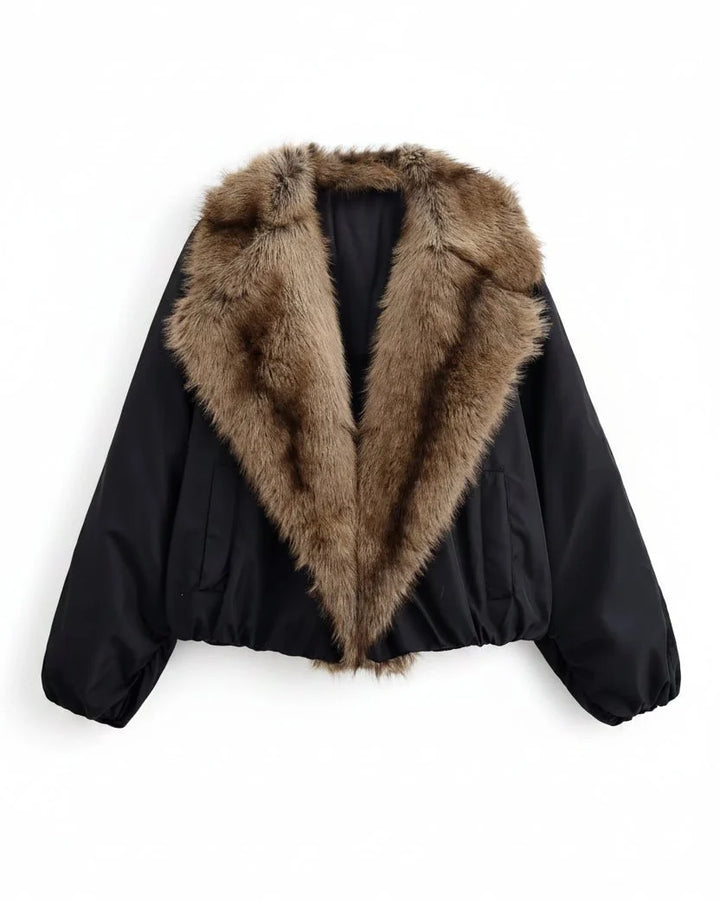 FUR COLLAR BOMBER JACKET