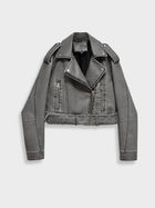 Liliana | Women's Leather Transitional Jacket with Zipper and Belt