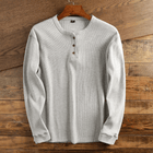 Men's Waffle Knit Long Sleeve Henley Shirt | Hayes