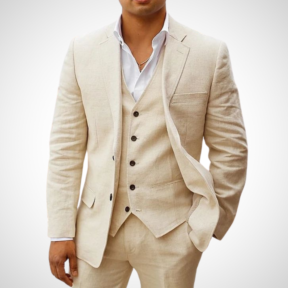 Victor | Men’s Tailored Three-Piece Suit With Single-Button Jacket And Coordinated Vest