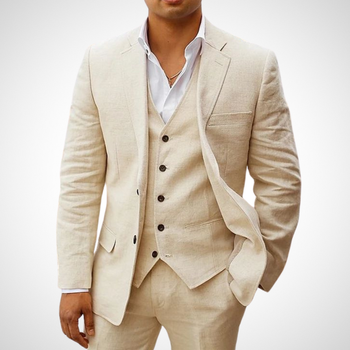 Victor | Men’s Tailored Three-Piece Suit With Single-Button Jacket And Coordinated Vest
