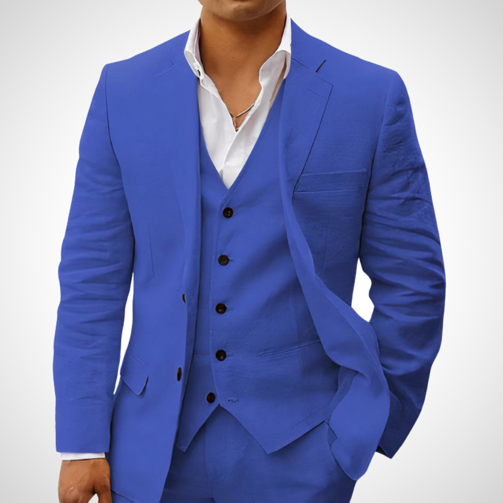 Victor | Men’s Tailored Three-Piece Suit With Single-Button Jacket And Coordinated Vest