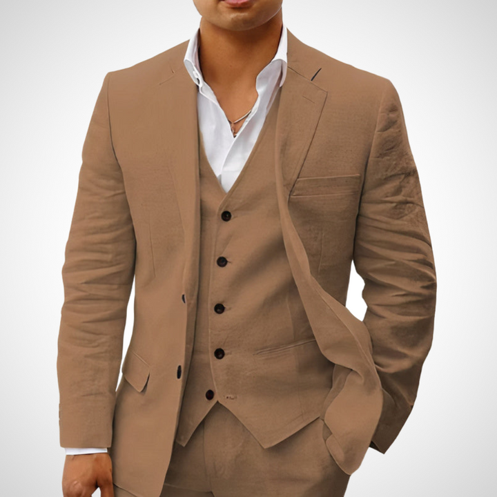 Victor | Men’s Tailored Three-Piece Suit With Single-Button Jacket And Coordinated Vest