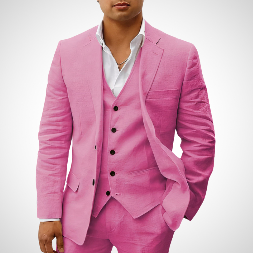 Victor | Men’s Tailored Three-Piece Suit With Single-Button Jacket And Coordinated Vest