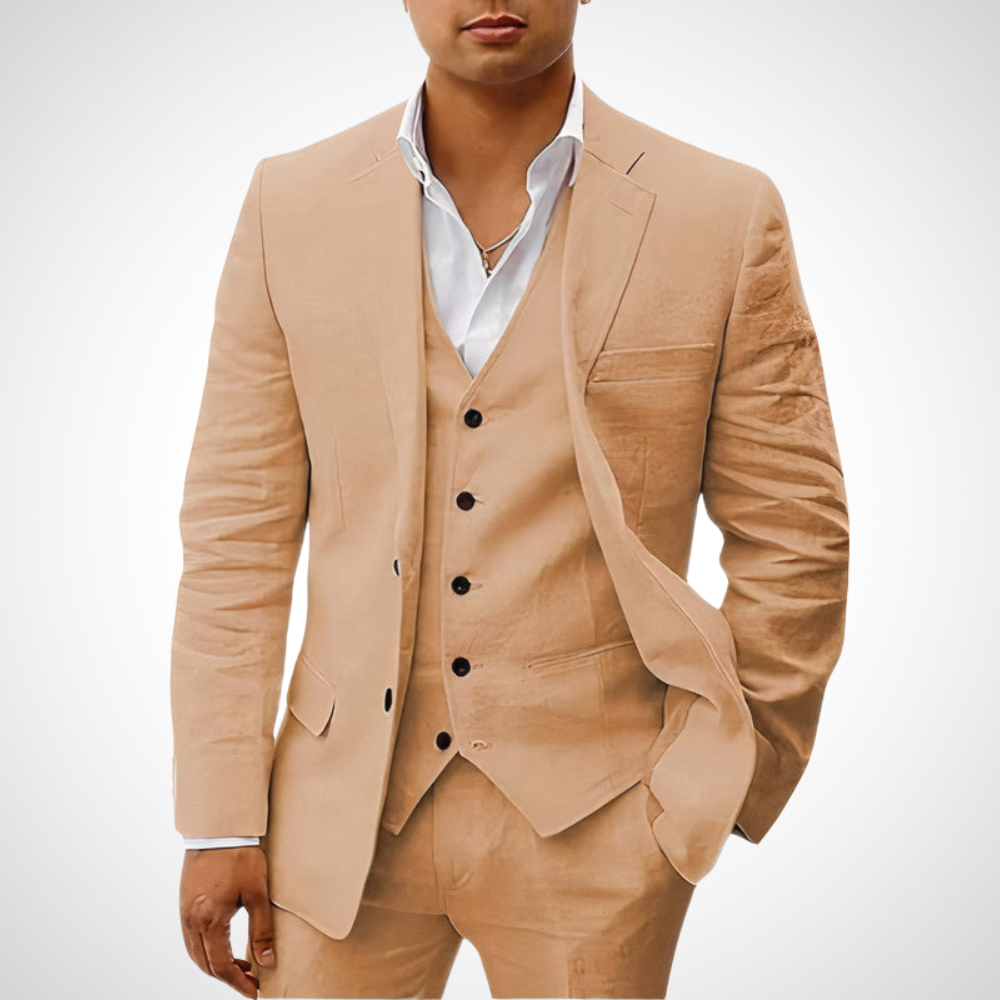 Victor | Men’s Tailored Three-Piece Suit With Single-Button Jacket And Coordinated Vest