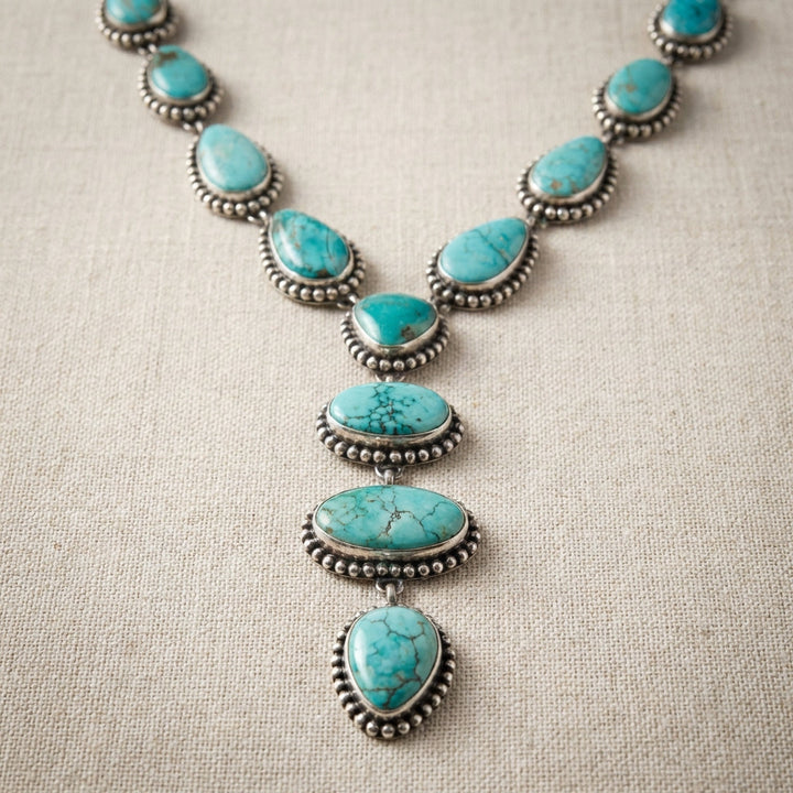 Elegant Vintage Turquoise Statement Necklace &amp; Earrings