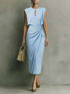 VEYA - Elegant Draped Midi Dress