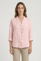 Women's Ruffle Blouse Long Sleeve Relaxed Fit