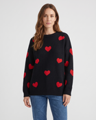 Elysia | Women’s Knit Jumper with Round Neck and Heart Pattern