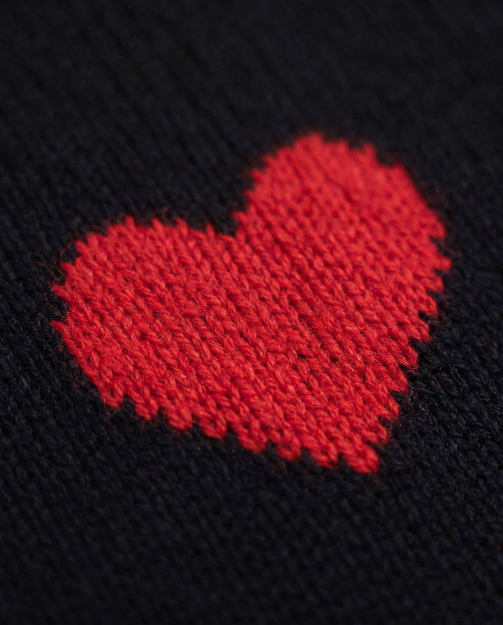 Elysia | Women’s Knit Jumper with Round Neck and Heart Pattern