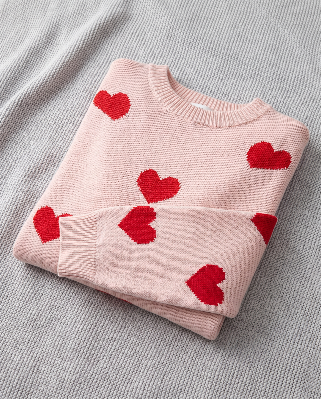 Elysia | Women’s Knit Jumper with Round Neck and Heart Pattern