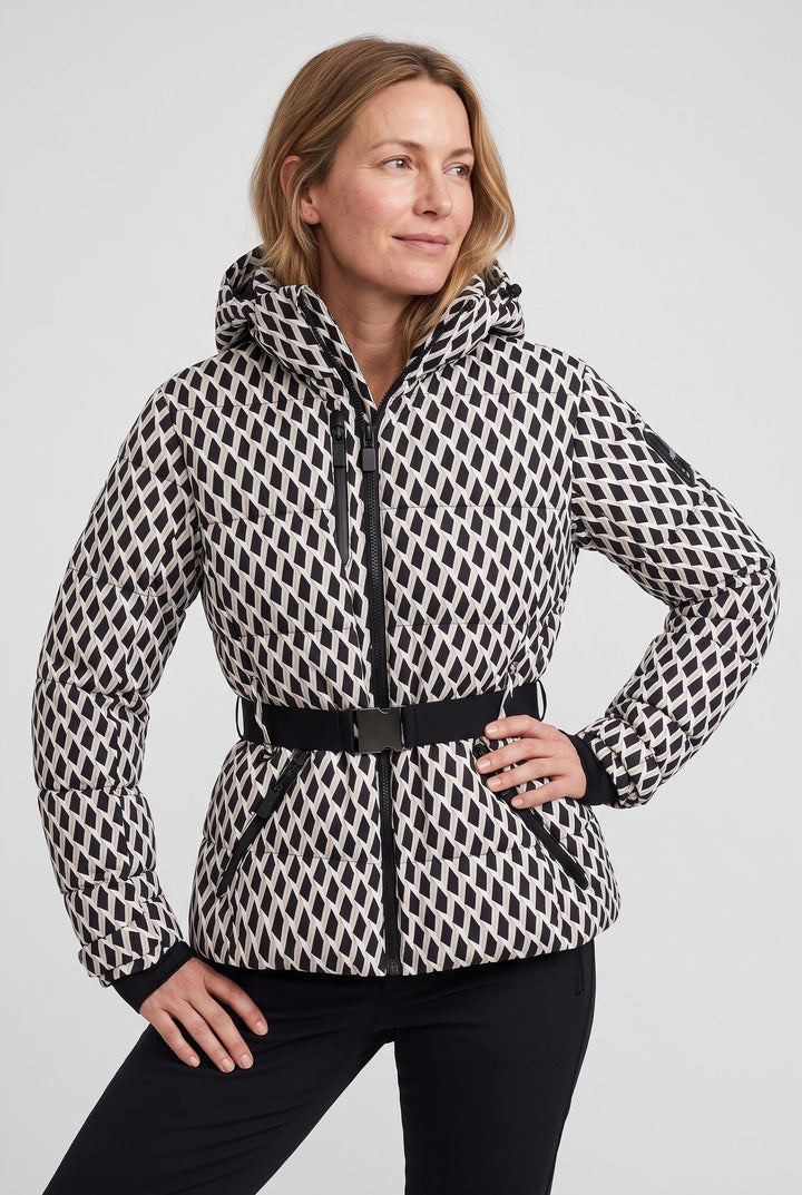 Olalla | Quilted Hooded Puffer Jacket with Belt for Women