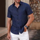 Men's Summer Shirt – Printed Lightweight Woven Cotton, Relaxed European Fit