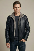 Men's Sheepskin Leather Jacket Fleece Lined – Relaxed Fit Winter Outerwear