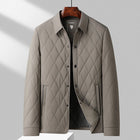 Men's Slim Fit Cotton-Padded Jacket – Grid Pattern