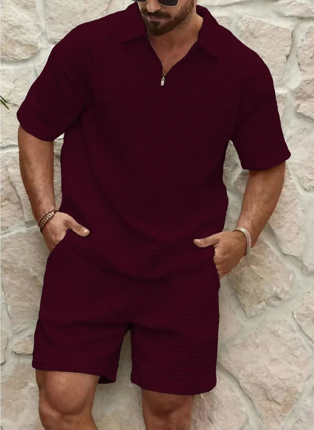 Victor | Men’s Textured Summer Two-Piece Set