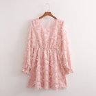 Floor | Delicate Satin Dress with Short Sleeves