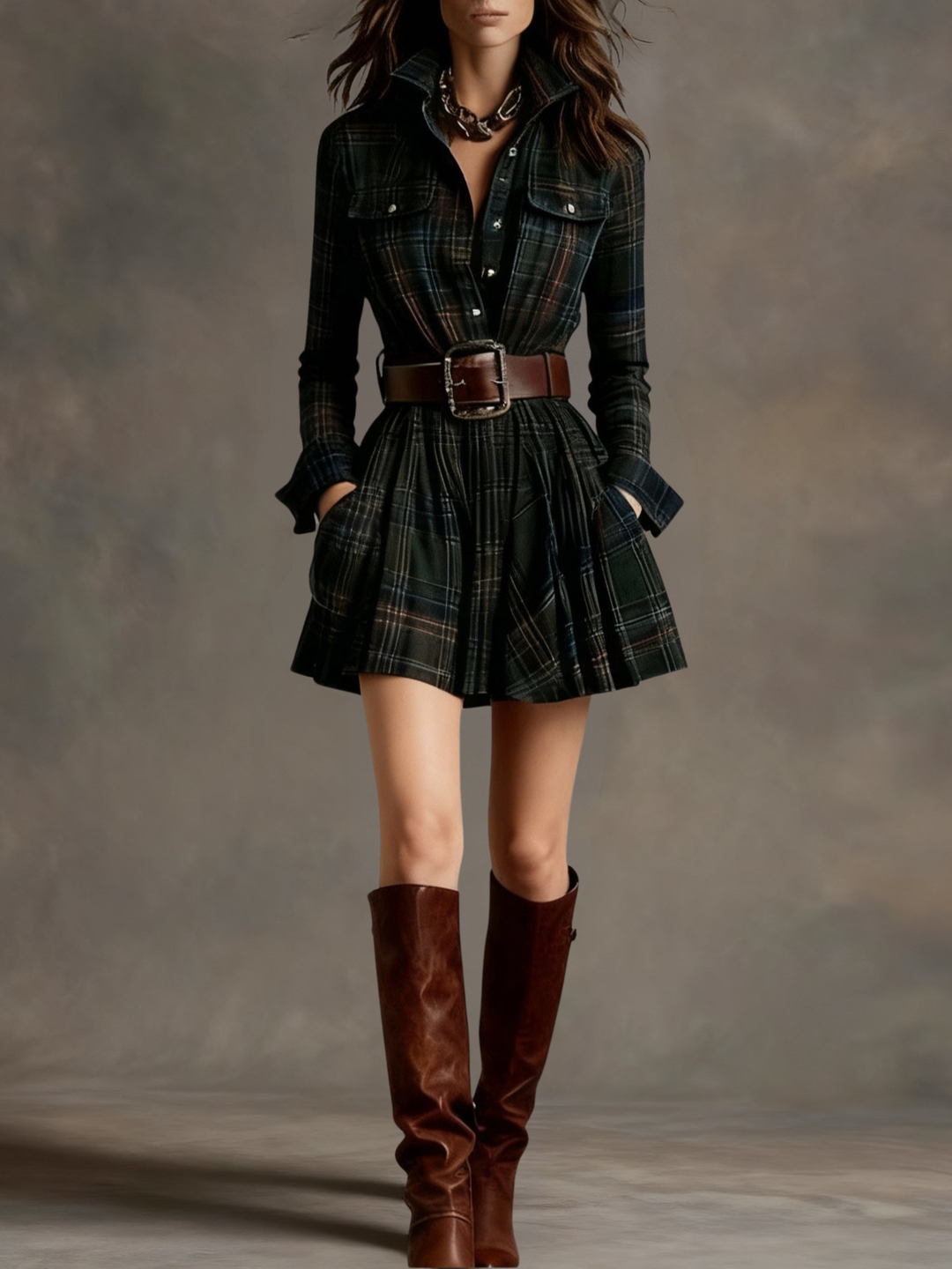 EVONNE - Vintage Mini Dress + Free Belt