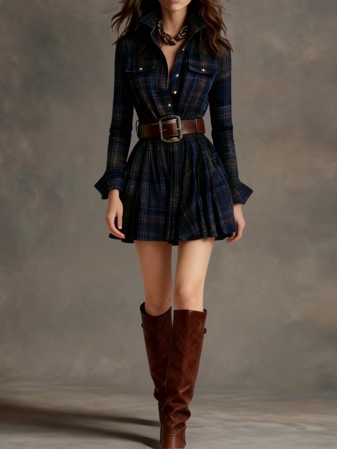 EVONNE - Vintage Mini Dress + Free Belt