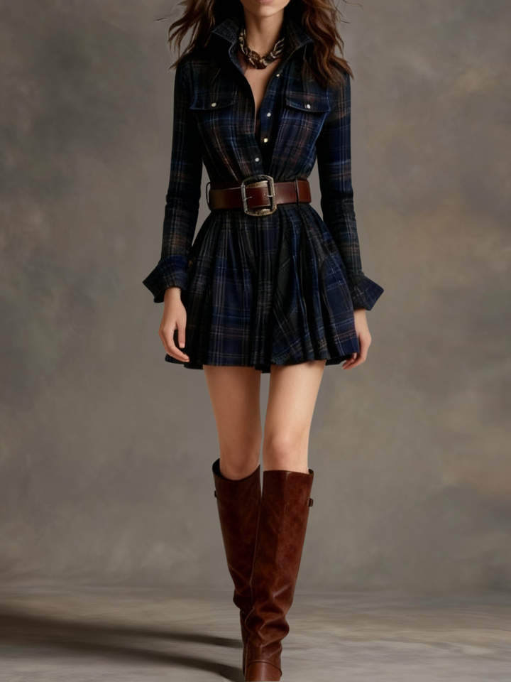 EVONNE - Vintage Mini Dress + Free Belt