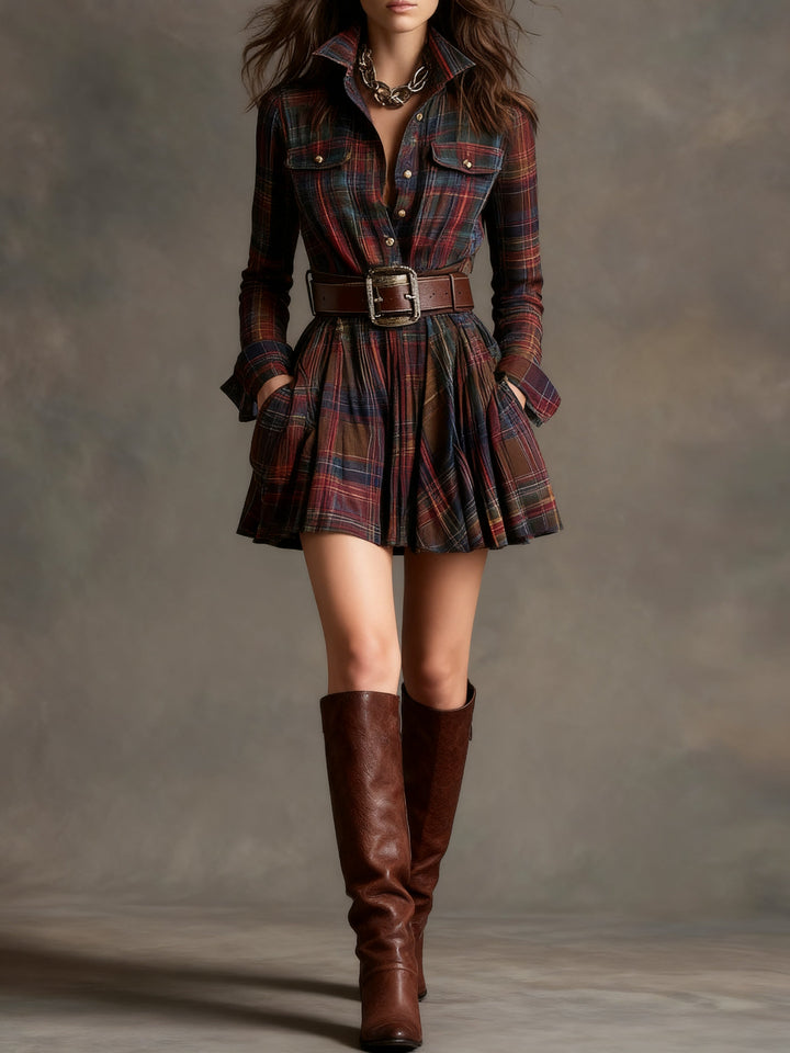 EVONNE - Vintage Mini Dress + Free Belt