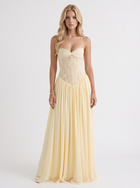 Isabella Lace Maxi Dress - Butter Yellow