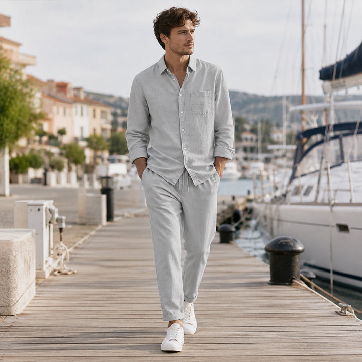 Men’s Shirt and Drawstring Pant Set