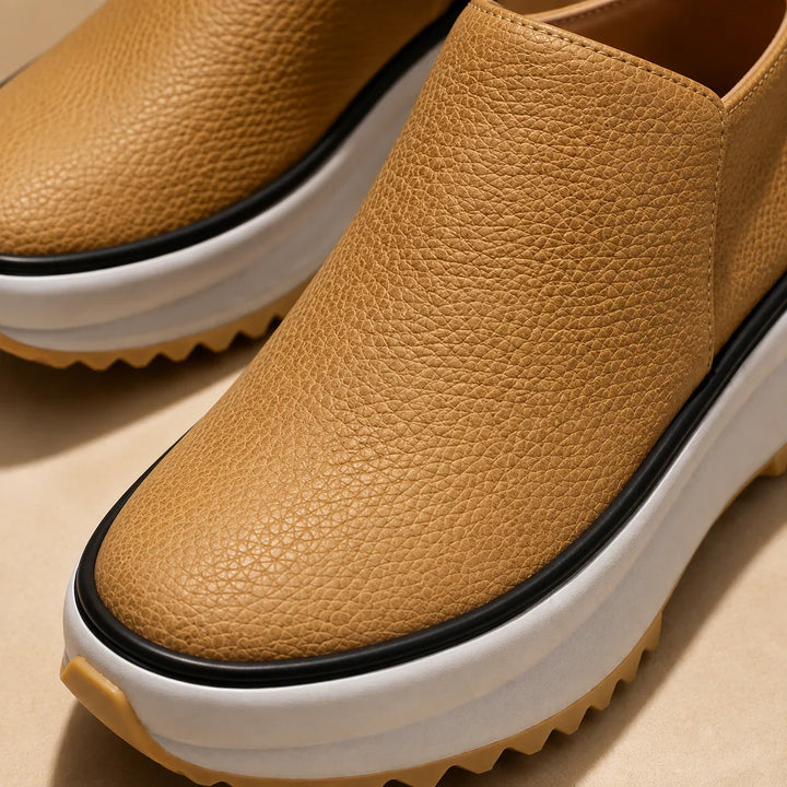 Leather Boots For Women | Platform Ankle Side Zip