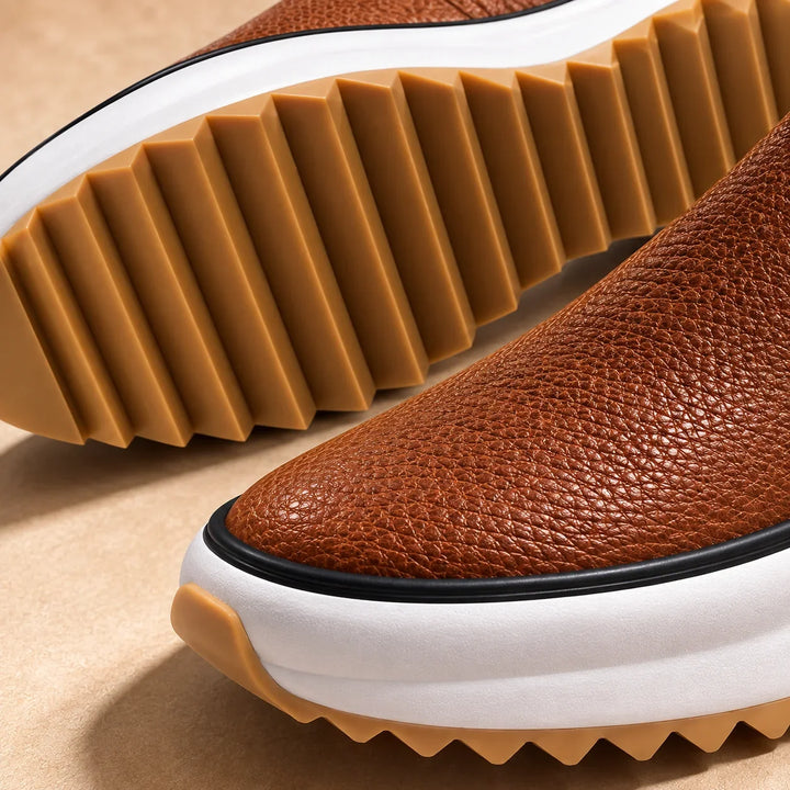Leather Boots For Women | Platform Ankle Side Zip