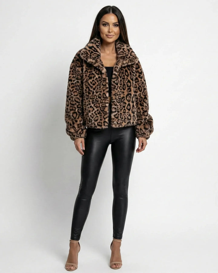 LEOPARD LUXE FAUX FUR JACKET