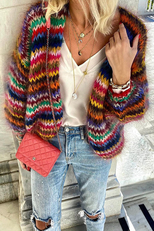 Lola | Knitted Colorful Cardigan for Women