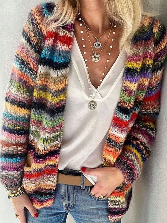 Lola | Knitted Colorful Cardigan for Women