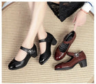 Mary Jane Shoes For Women | Round Toe Block Heel Strap