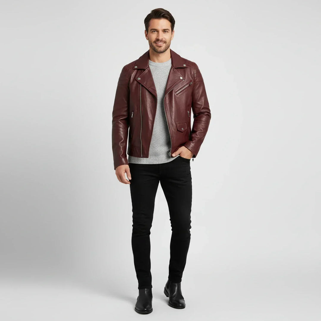 Jeremiah | Winter Zip Up Men Leather jacket