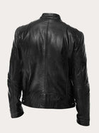 Aiden | Men's Classic Biker-Style Zip-Up Leather Jacket