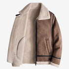 Theo | Men's Faux Shearling Lined Zip-Up Aviator Jacket