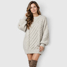 Liselot | Cable Knit Sweater Dress with Long Sleeves