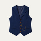 Men's Tailored Herringbone Tweed Vest with Lapel | Nicholas