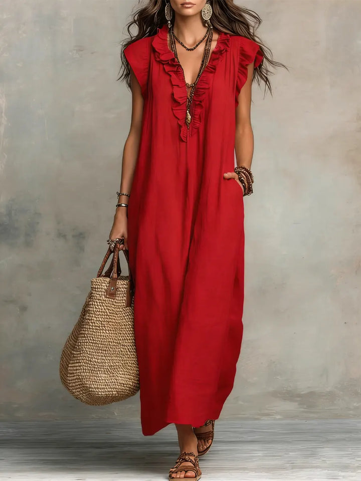Camélia - Bohemian Belly-Hiding Maxi Dress