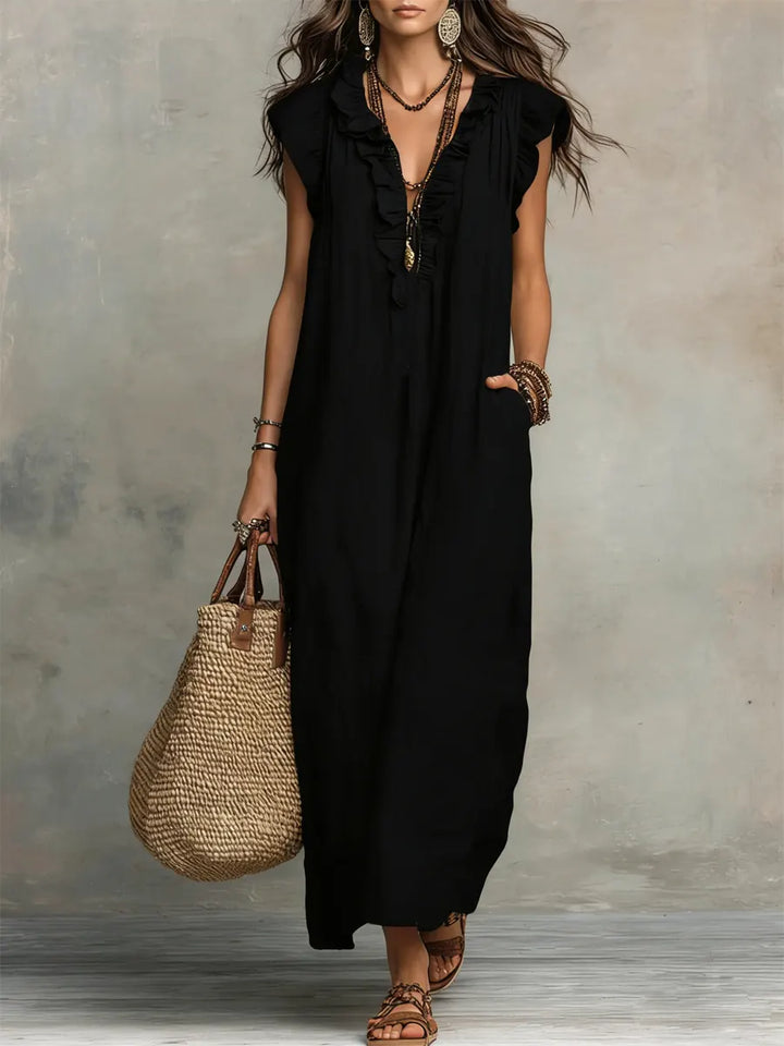 Camélia - Bohemian Belly-Hiding Maxi Dress