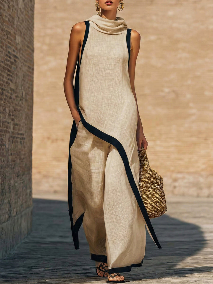 Marisol | Sleeveless Top &amp; Wide-Leg Pants Two-Piece Set, Polyester Blend