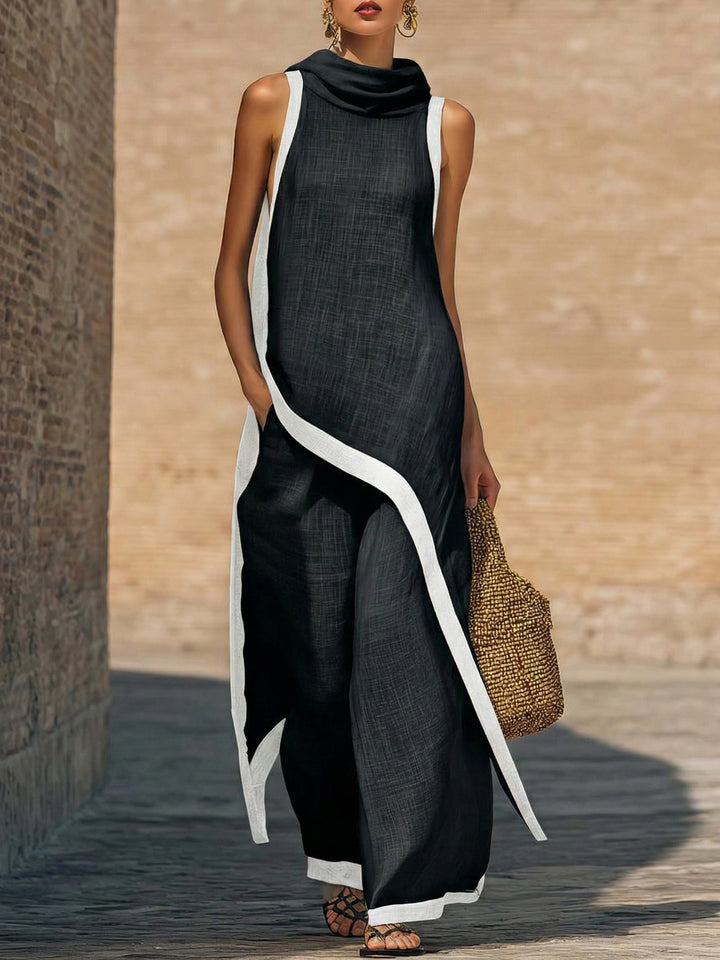 Marisol | Sleeveless Top &amp; Wide-Leg Pants Two-Piece Set, Polyester Blend