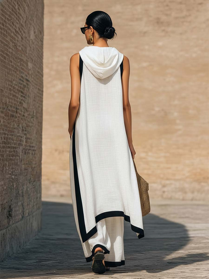 Marisol | Sleeveless Top &amp; Wide-Leg Pants Two-Piece Set, Polyester Blend