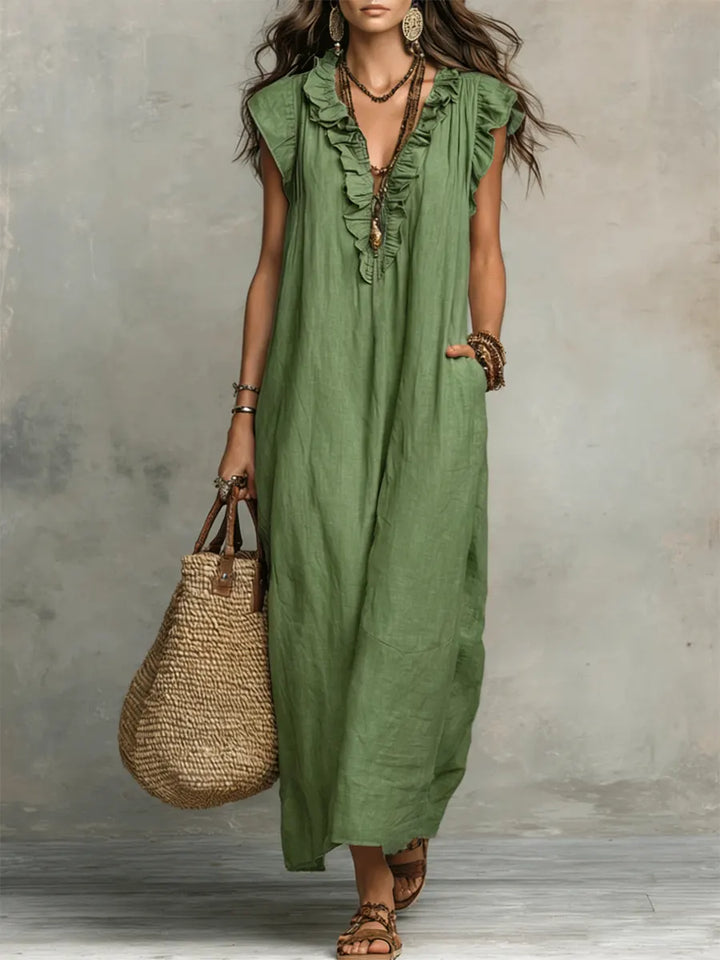 Camélia - Bohemian Belly-Hiding Maxi Dress